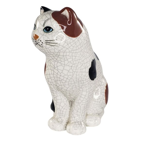 Vintage Geo Z. Lefton Calico Cat Figurine 1985 Number H05295 Crackle Glaze - Picture 5 of 8